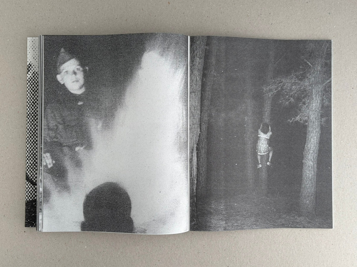 Fishworm by Pia Paulina Guilmoth and Jesse Bull Saffire, open spread showing two black-and-white photographs.