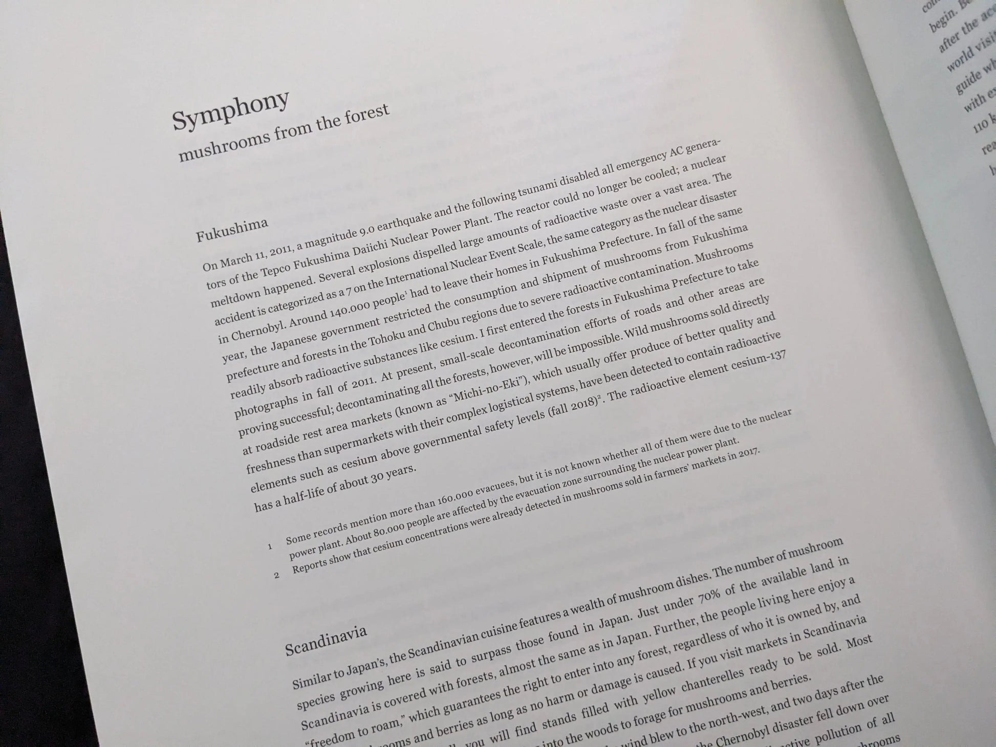 Text spread about the Fukushima nuclear disaster and its ecological impact