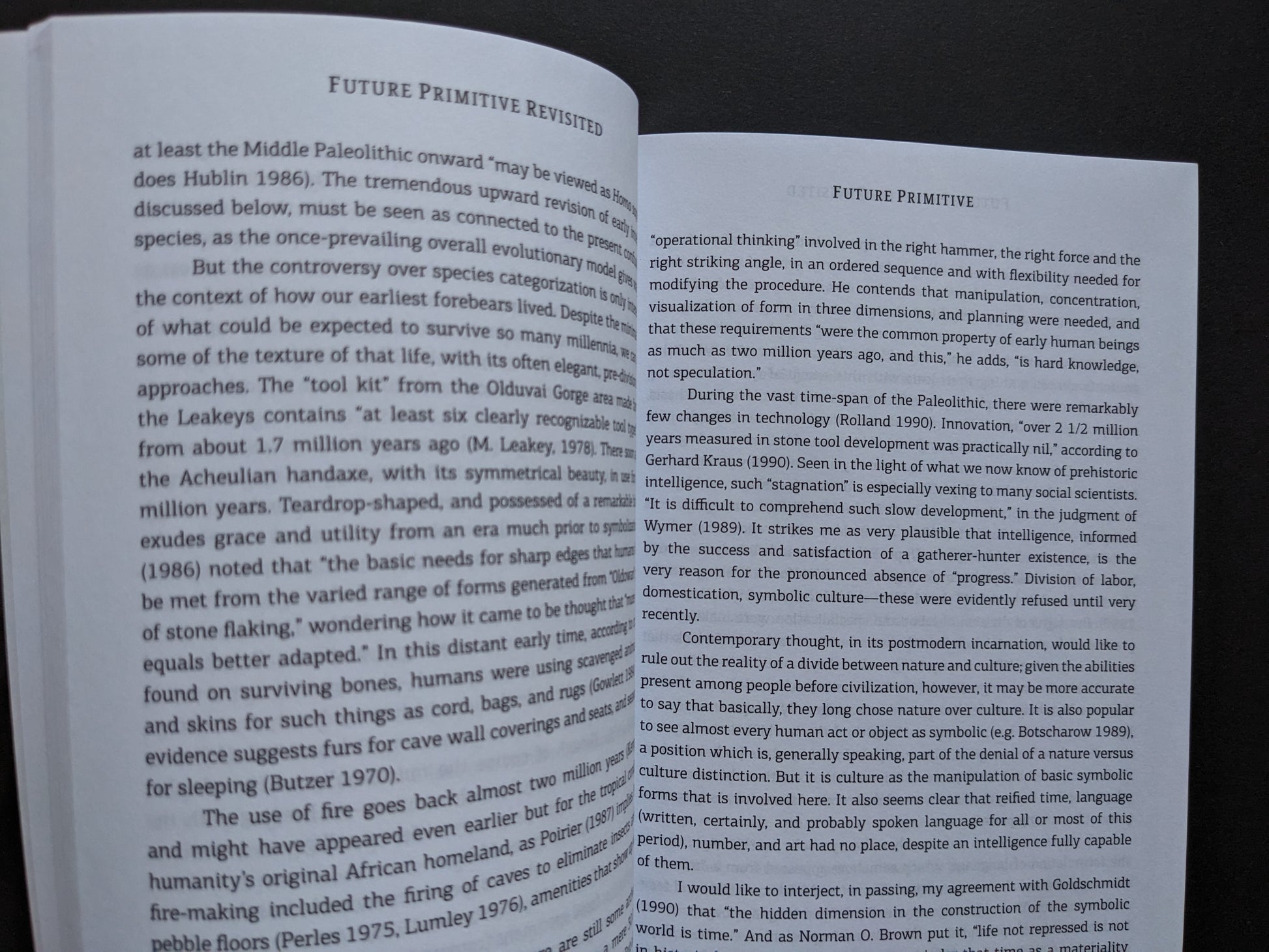Interior page from Future Primitive Revisited – introduction to early human tools and symbolic thinking
