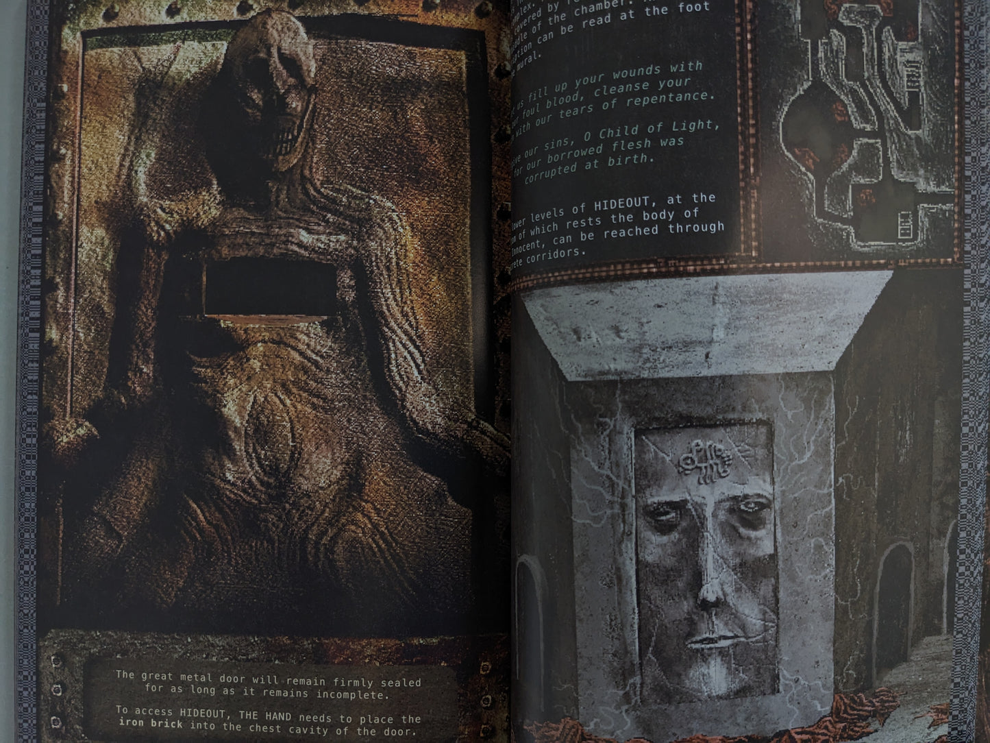 Hideout entrance and cryptic door sculpture in Godhusk – Rebirth