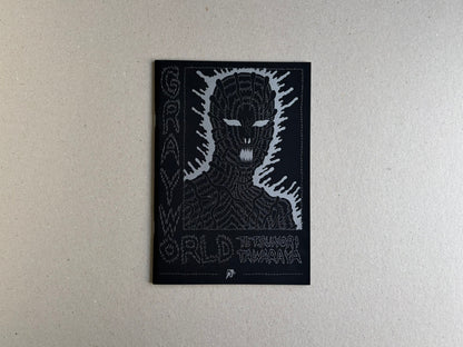 Front cover of Grayworld with a silver line drawing on black paper