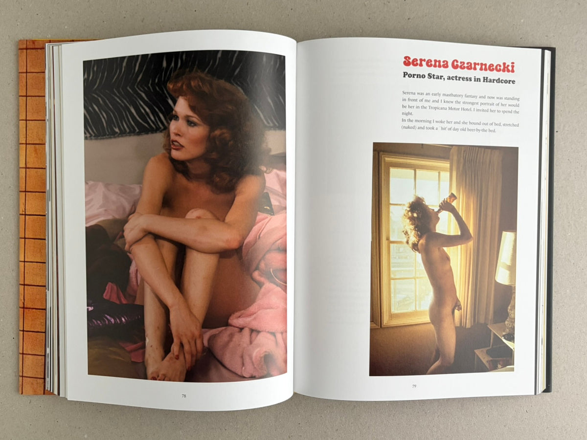 Open spread from HARDCORE (Dust Jacket) – Eric Kroll, showing two interior pages with colour photographs and text.