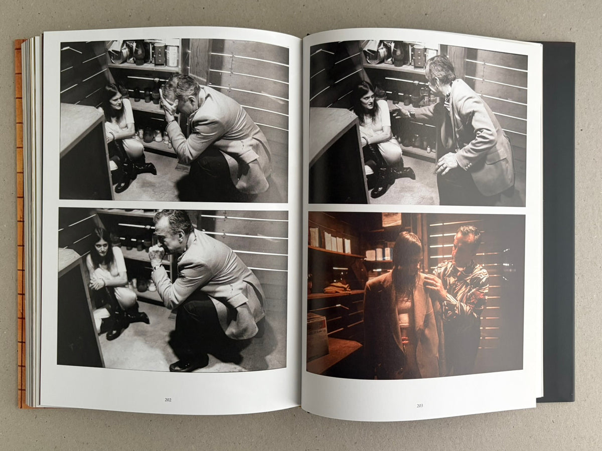 Open book spread from HARDCORE (Dust Jacket) – Eric Kroll, showing four photographs on pages 202–203, mostly black and white with one colour image.