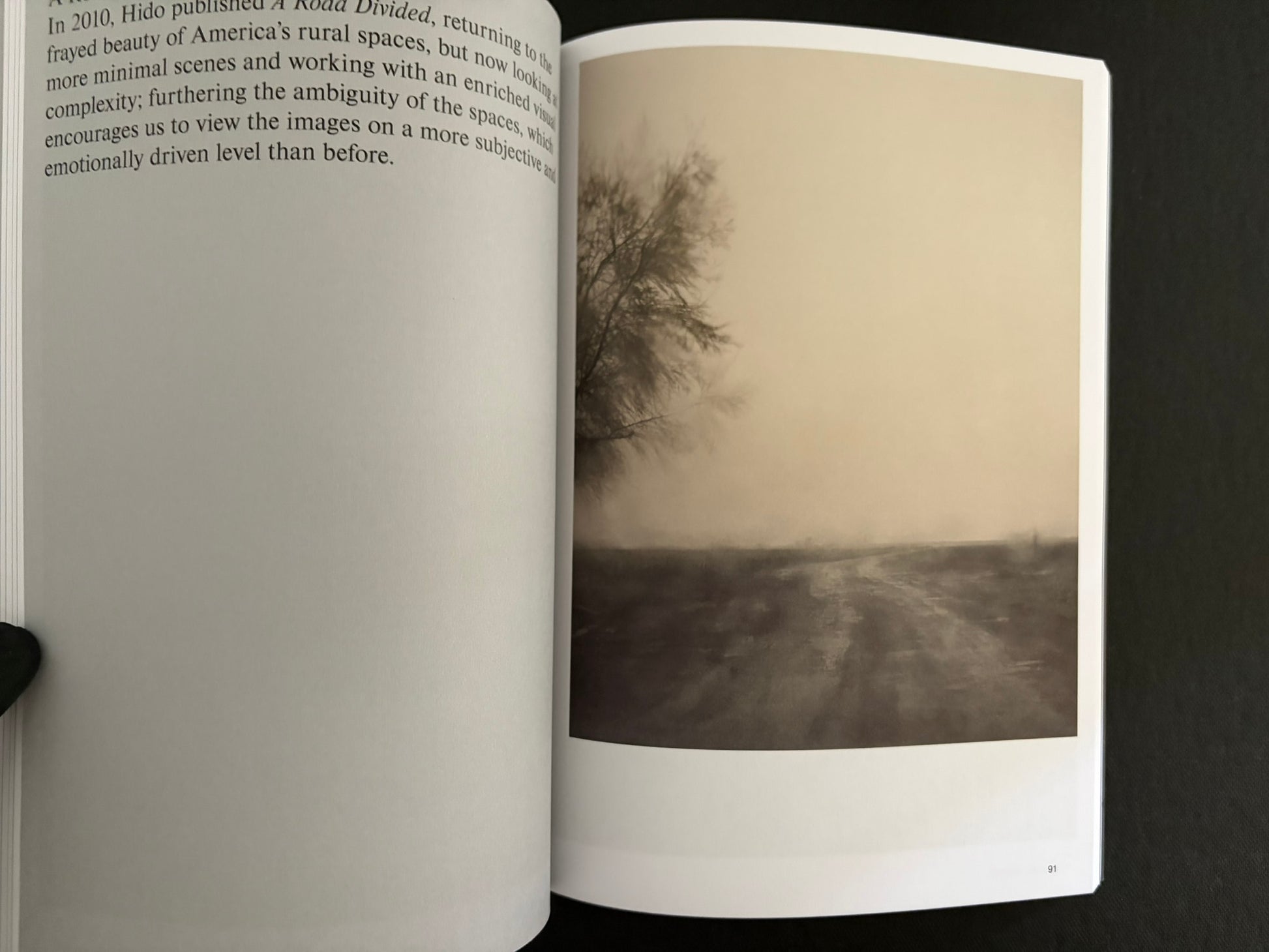 Hotshoe Issue 210: Todd Hido interior spread with a foggy roadside landscape