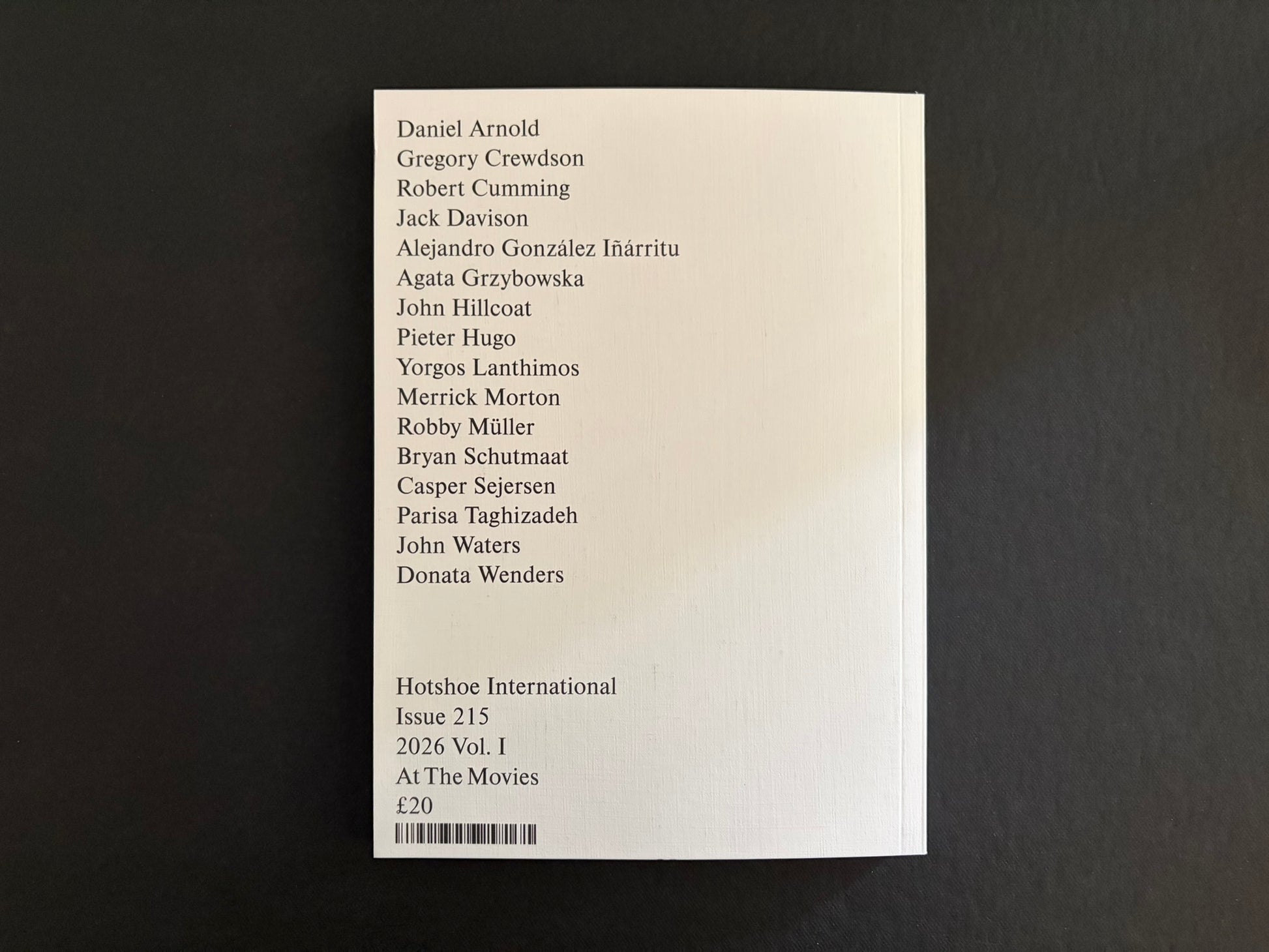 Back cover of Hotshoe Issue 215: At the Movies