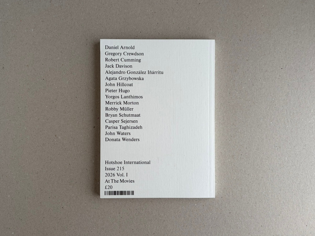 Hotshoe Issue 215: At the Movies, shown as a white cover with a list of names and the issue title at the bottom.