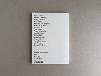 Hotshoe Issue 215: At the Movies, shown as a white cover with a list of names and the issue title at the bottom.