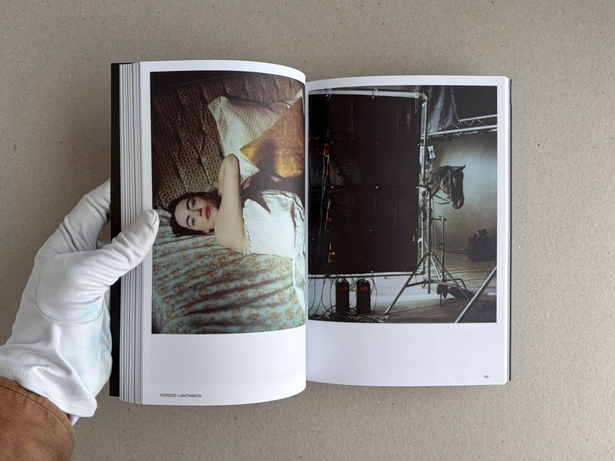 Open spread of Hotshoe Issue 215: At the Movies, showing a reclining portrait on the left and a film set with a horse on the right.