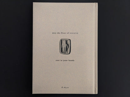 Back cover design of How to Bake a Breadling showing minimalistic Hollow Press artwork
