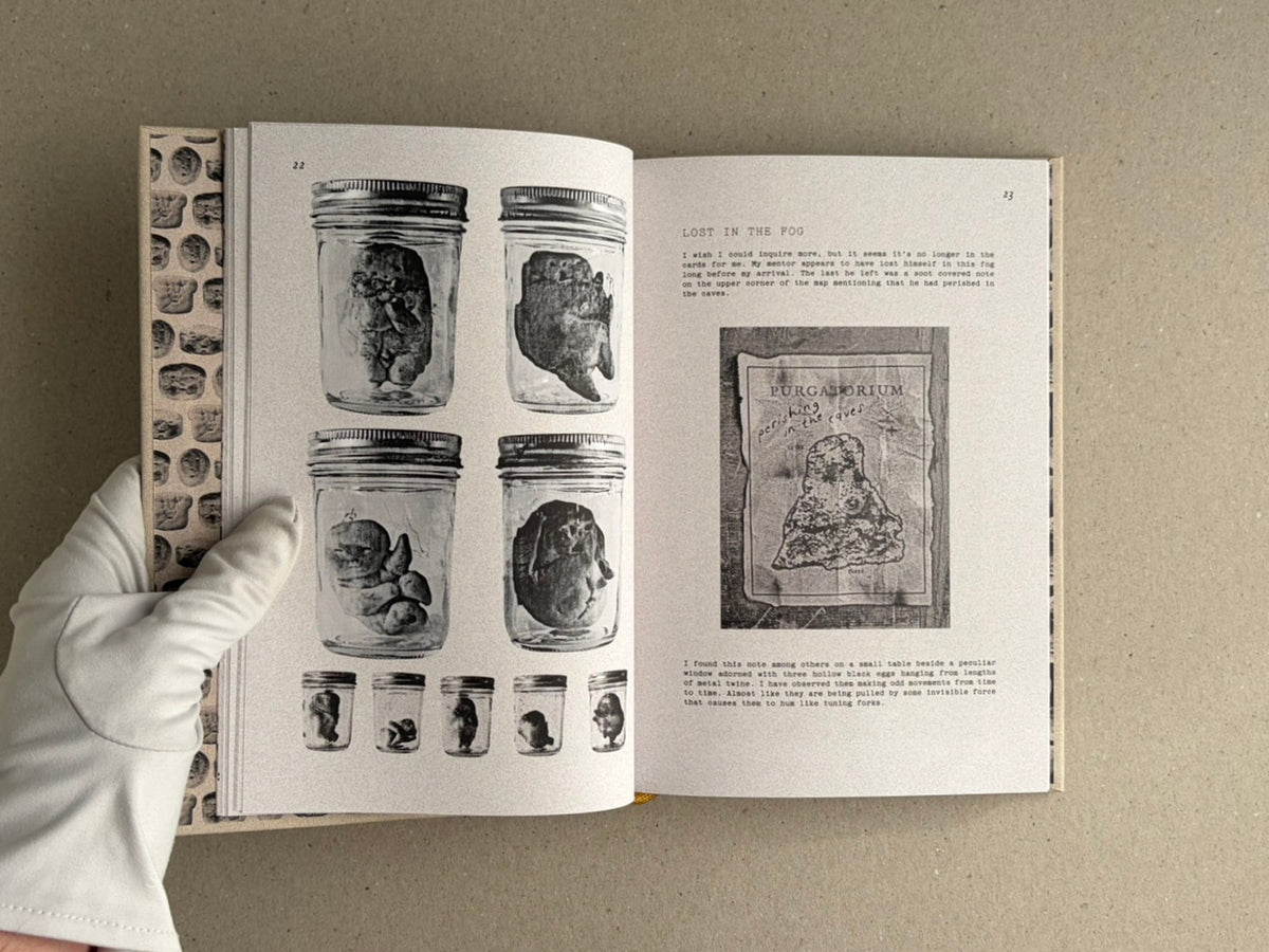 Open spread of How to Bake a Breadling by Brad Hock, showing black-and-white jar illustrations on the left page and a text page with an image on the right.