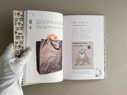 Open spread from How to Bake a Breadling by Brad Hock, showing pages 30–31 with text, small illustrations, and a page titled "The Isles of Ingredients".