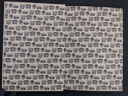 Patterned endpapers with breadling effigies – How to Bake a Breadling by Brad Hock