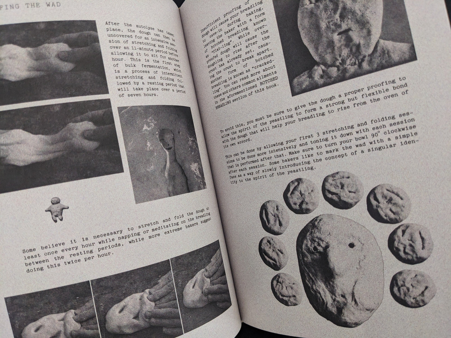 Hands shaping dough in a breadling-themed spread