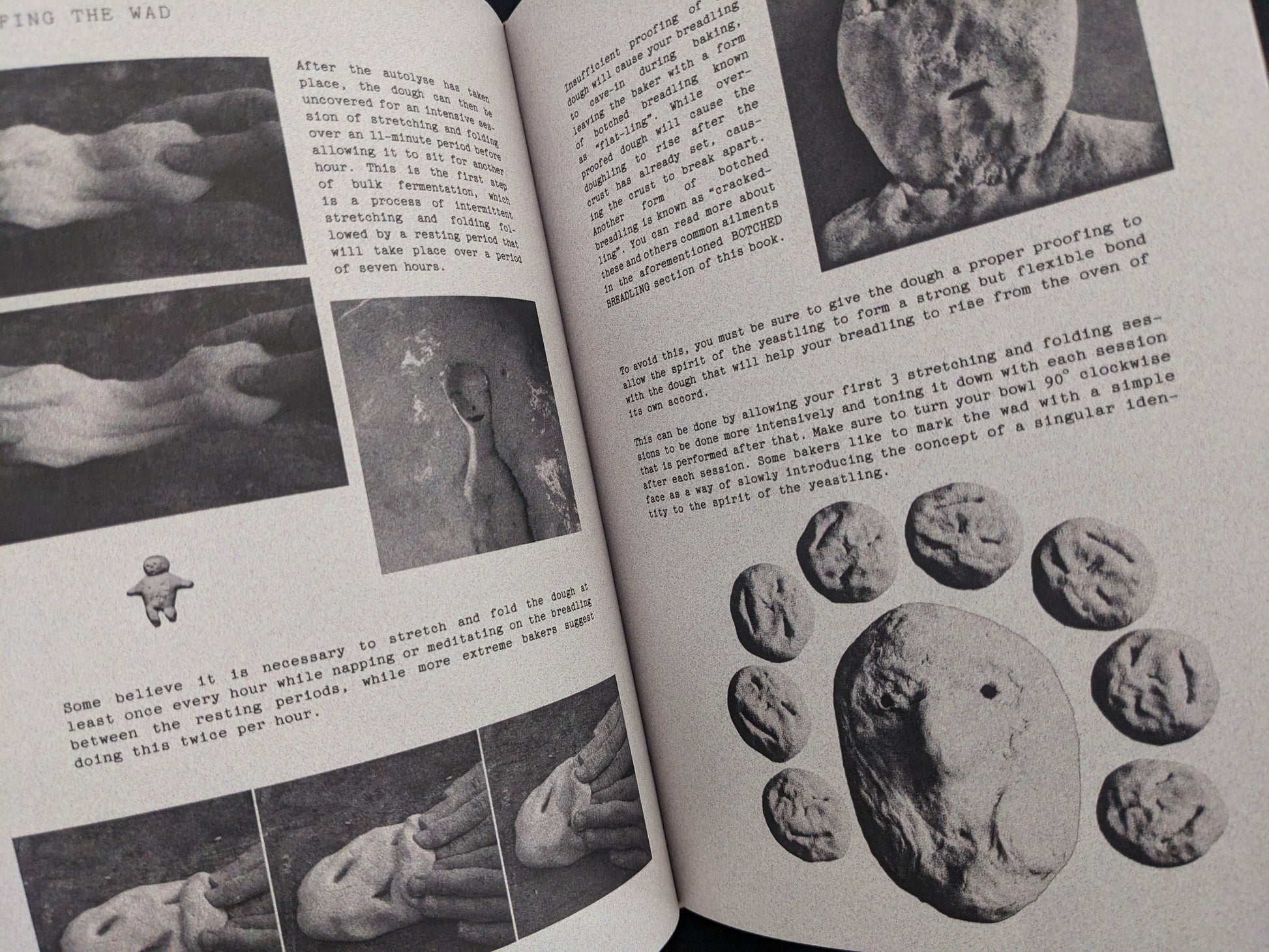 Hands shaping dough in a breadling-themed spread