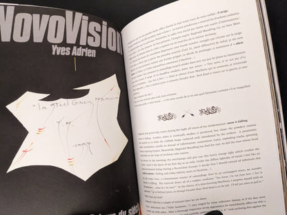 Section with Yves Adrien’s “NovoVision” text in English and French with collage artwork.