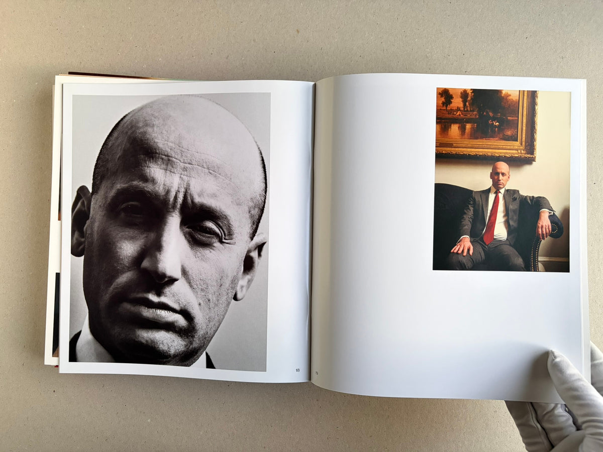 Open Index — Christopher Anderson booklet with a close-up of a face on the left and a seated figure in a teal jacket on the right.