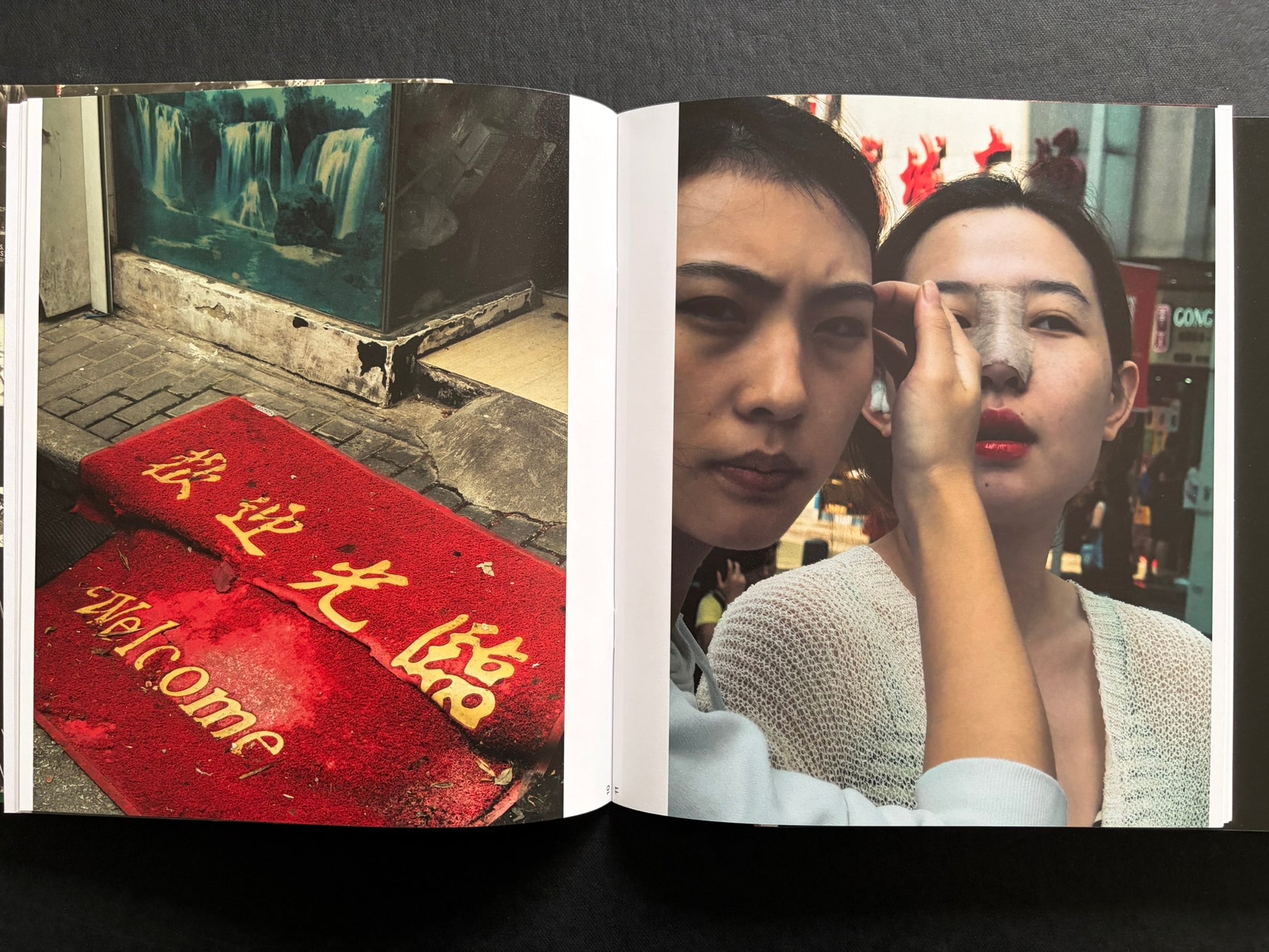 Index by Christopher Anderson, spread with a city scene on the left and a close portrait on the right.