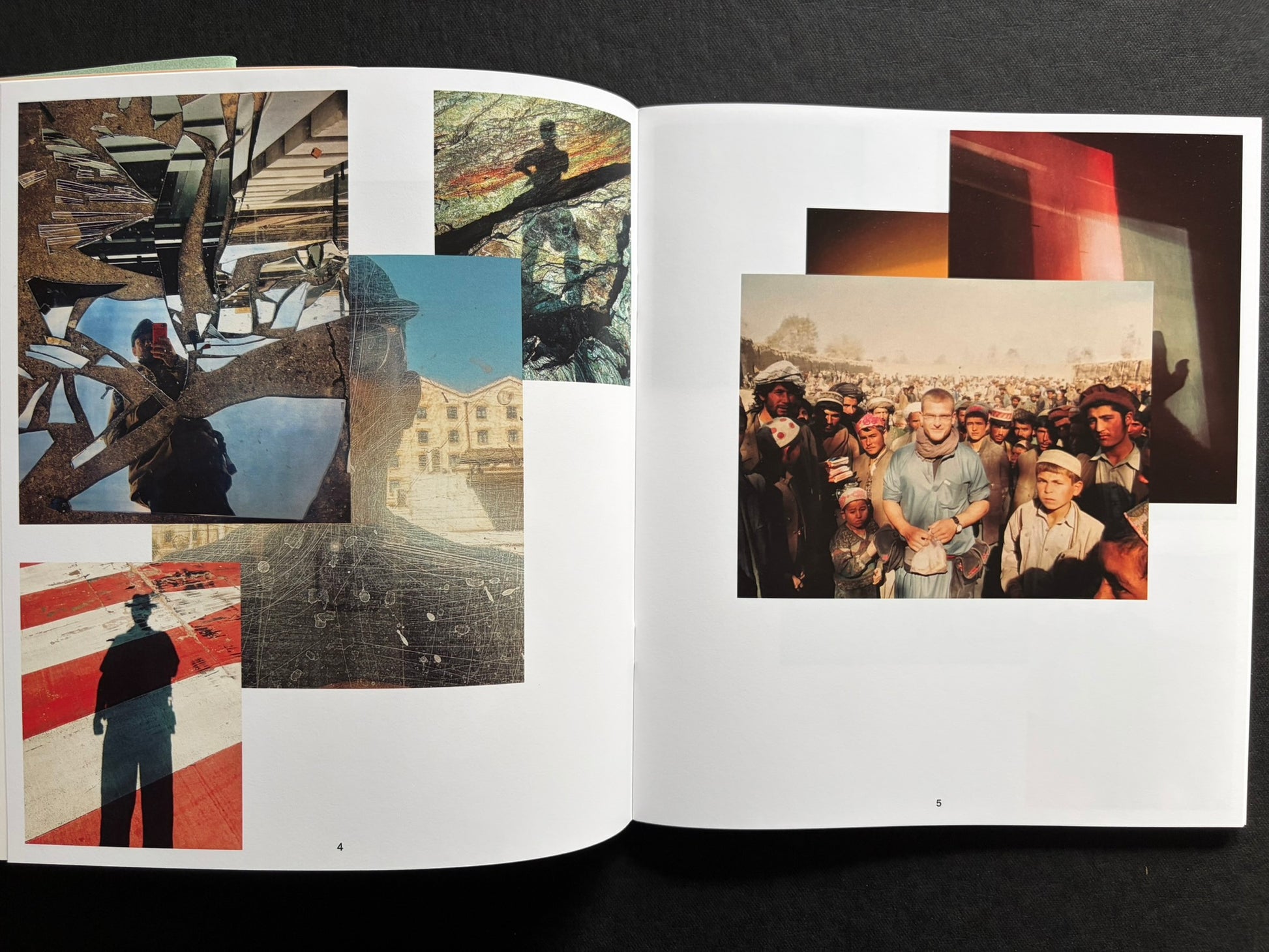 Index by Christopher Anderson, spread with collage-like photographs on both pages, including a crowd scene.