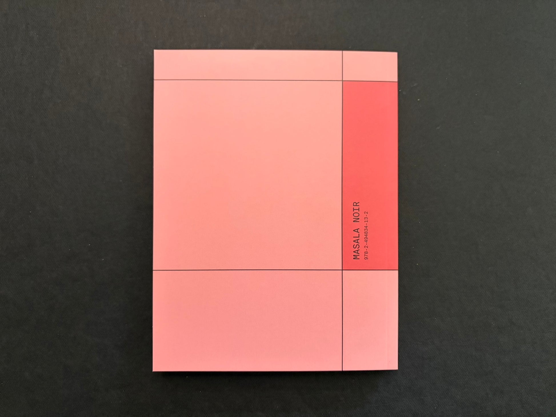 Back cover of Japanese Punk Graphics (1980–2010), a plain pink layout with Masala Noir and the ISBN printed vertically