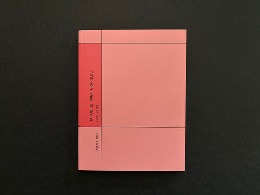 Japanese Punk Graphics (1980–2010) cover on a black background, with a pink and red geometric design and Masala Noir on the spine