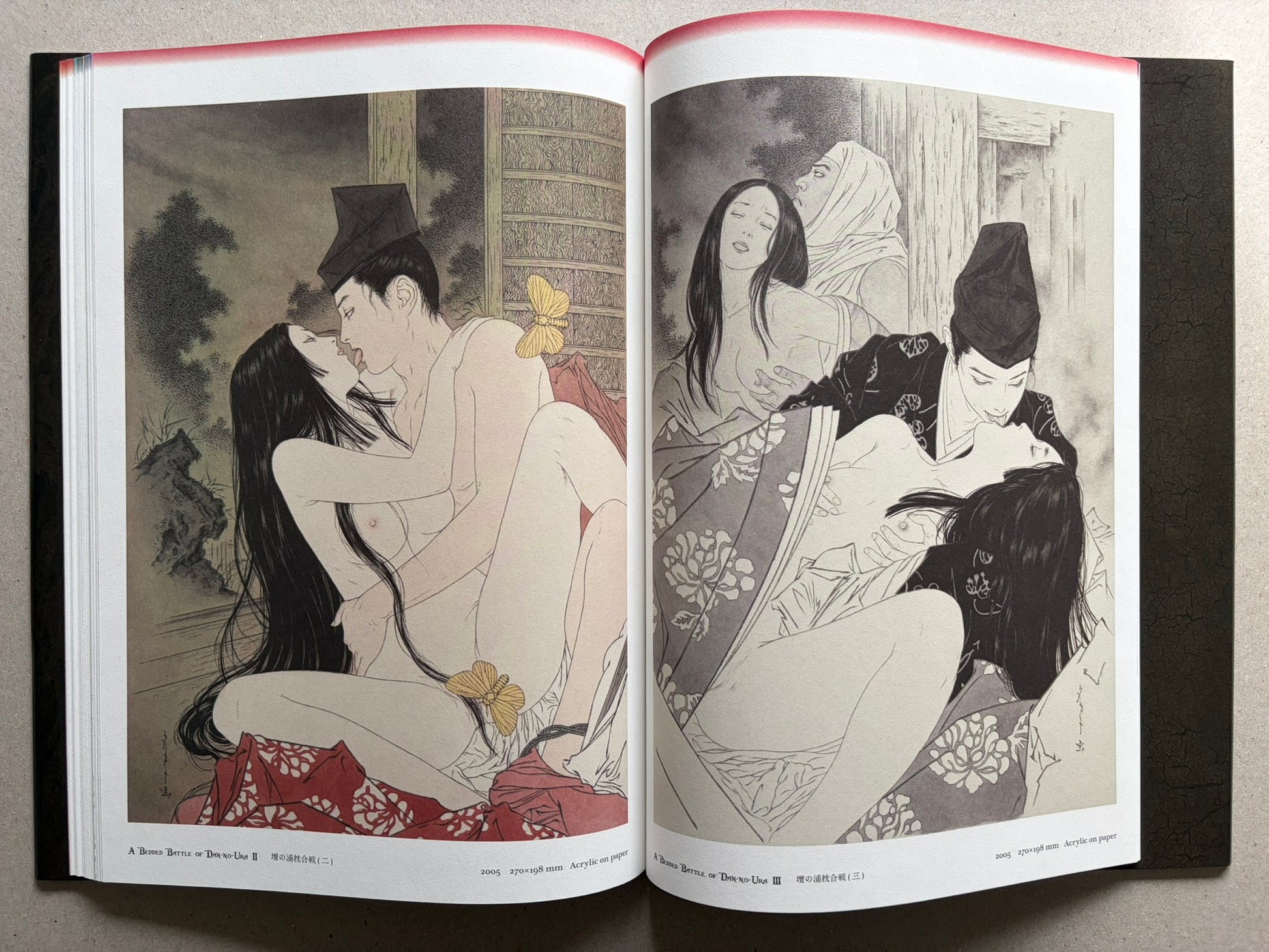 Japonesthétique by Takato Yamamoto opened to a spread of skull-and-flowers compositions.