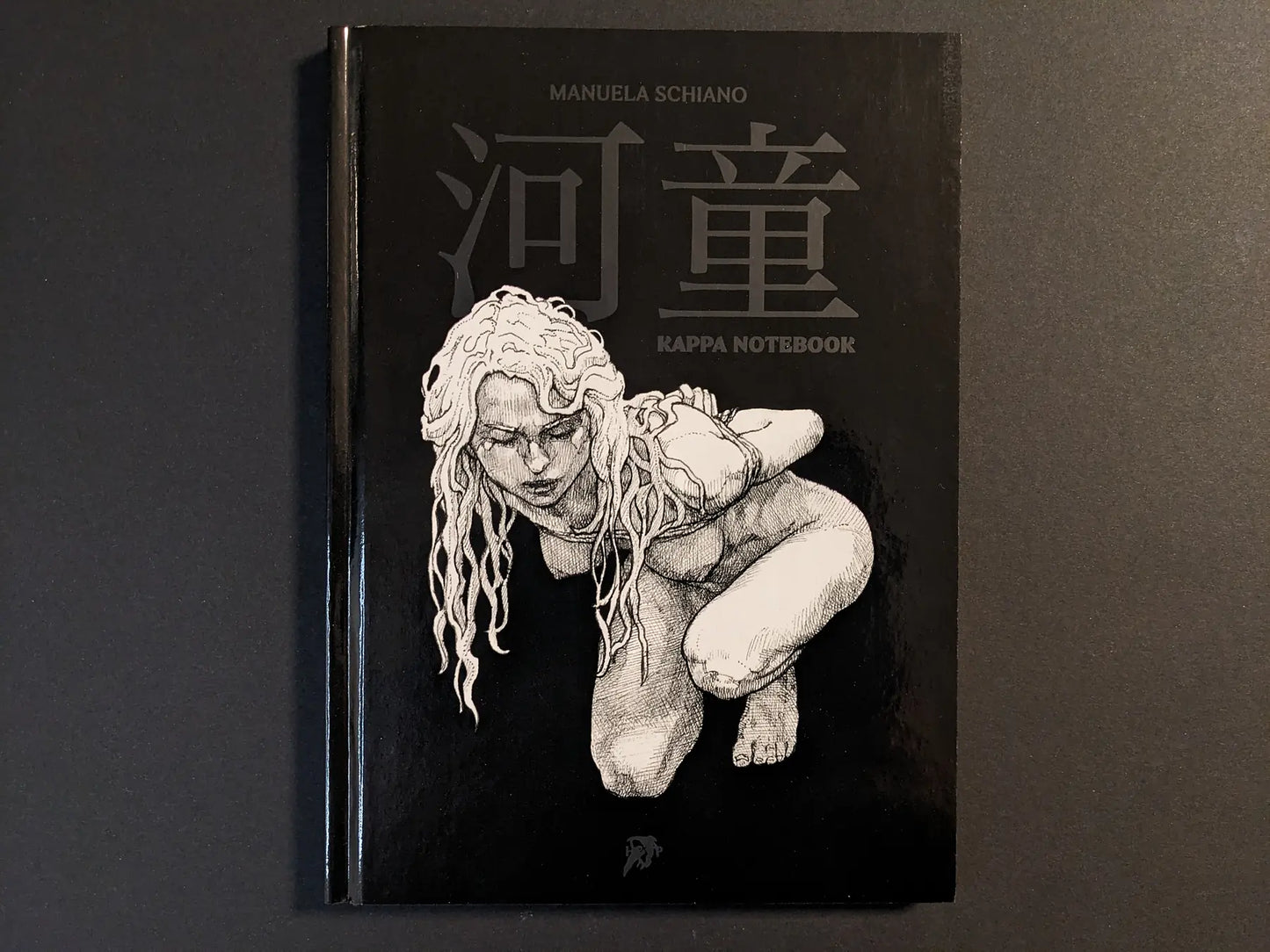 Front cover of Kappa Notebook: Deep Water by Manuela Schiano, glossy black with black opaque UV spot