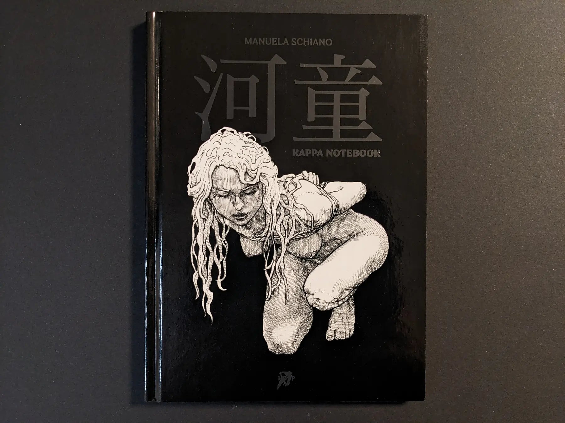 Front cover of Kappa Notebook: Deep Water by Manuela Schiano, glossy black with black opaque UV spot