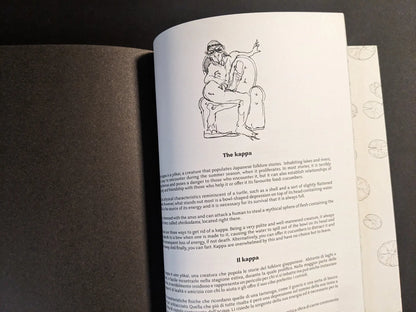 Kappa Notebook: Deep Water — appendix page describing the kappa yokai in English and Italian
