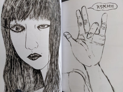 Final page from "KSKHH" showing an intense close-up portrait and surreal gestures
