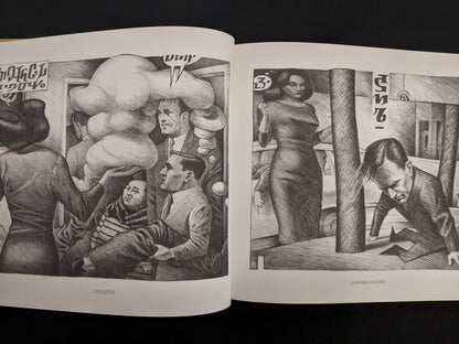 Illustration of surreal conflict scene with abstract characters from Les Assises de l’Imposture