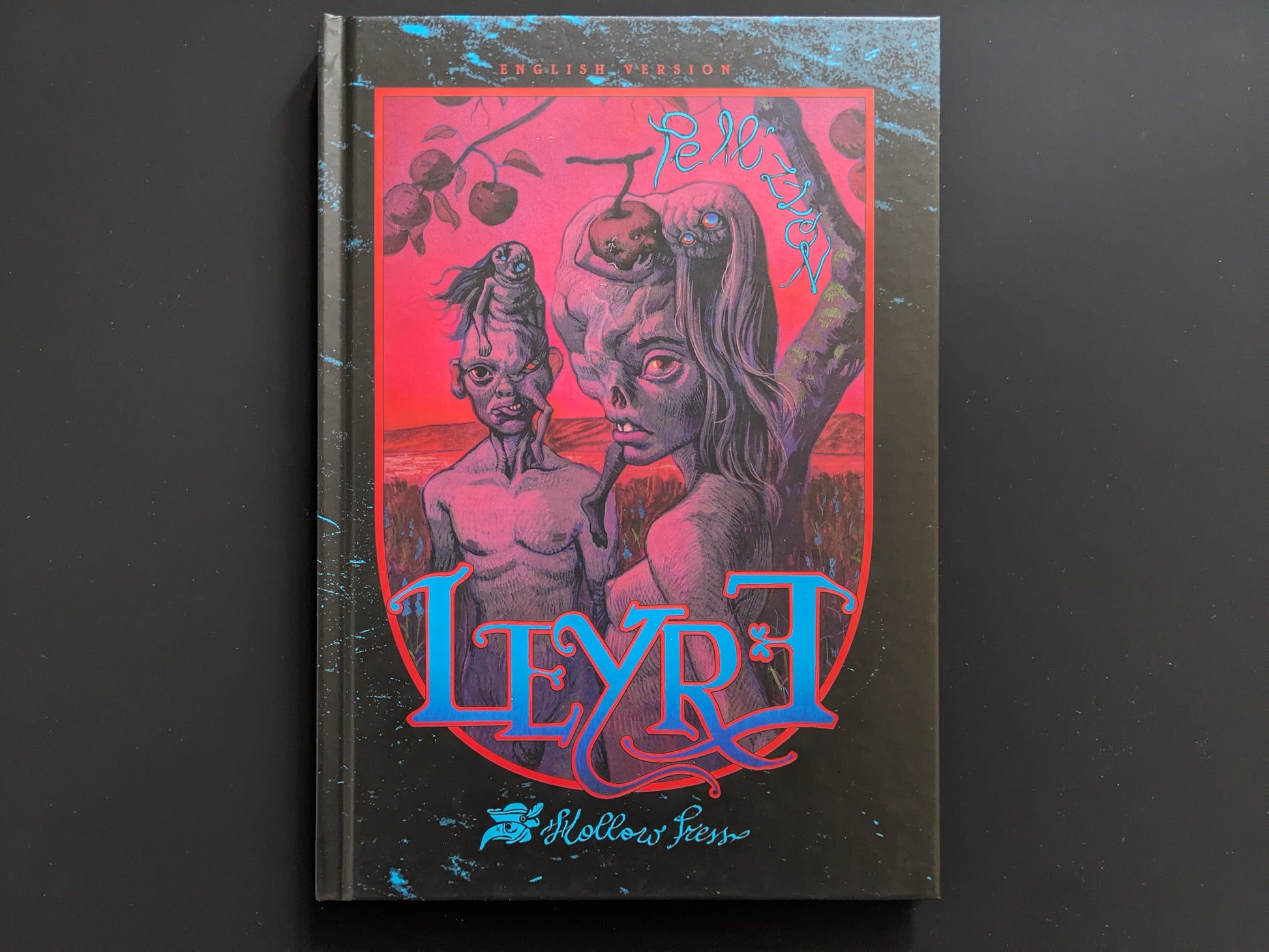 Front cover of "Leyre" by Nicolò Pellizzon with surreal illustration of twin empresses and title