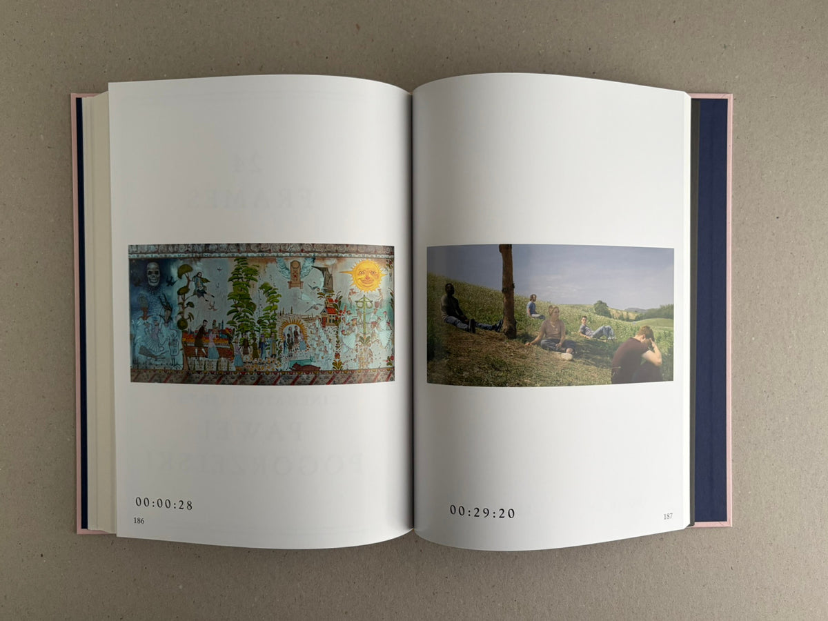 Open spread from Midsommar Screenplay Book - Ari Aster, showing two small colour images on facing pages with page numbers 186 and 187.