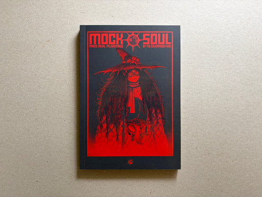 Mock Soul "maze devil pilgrimage" softcover front cover in black and red, with the title and The Salamander King printed at the top.