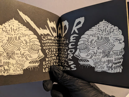Artwork page from "Multiforce Shit" by Mat Brinkman featuring abstract creature illustrations in black and white