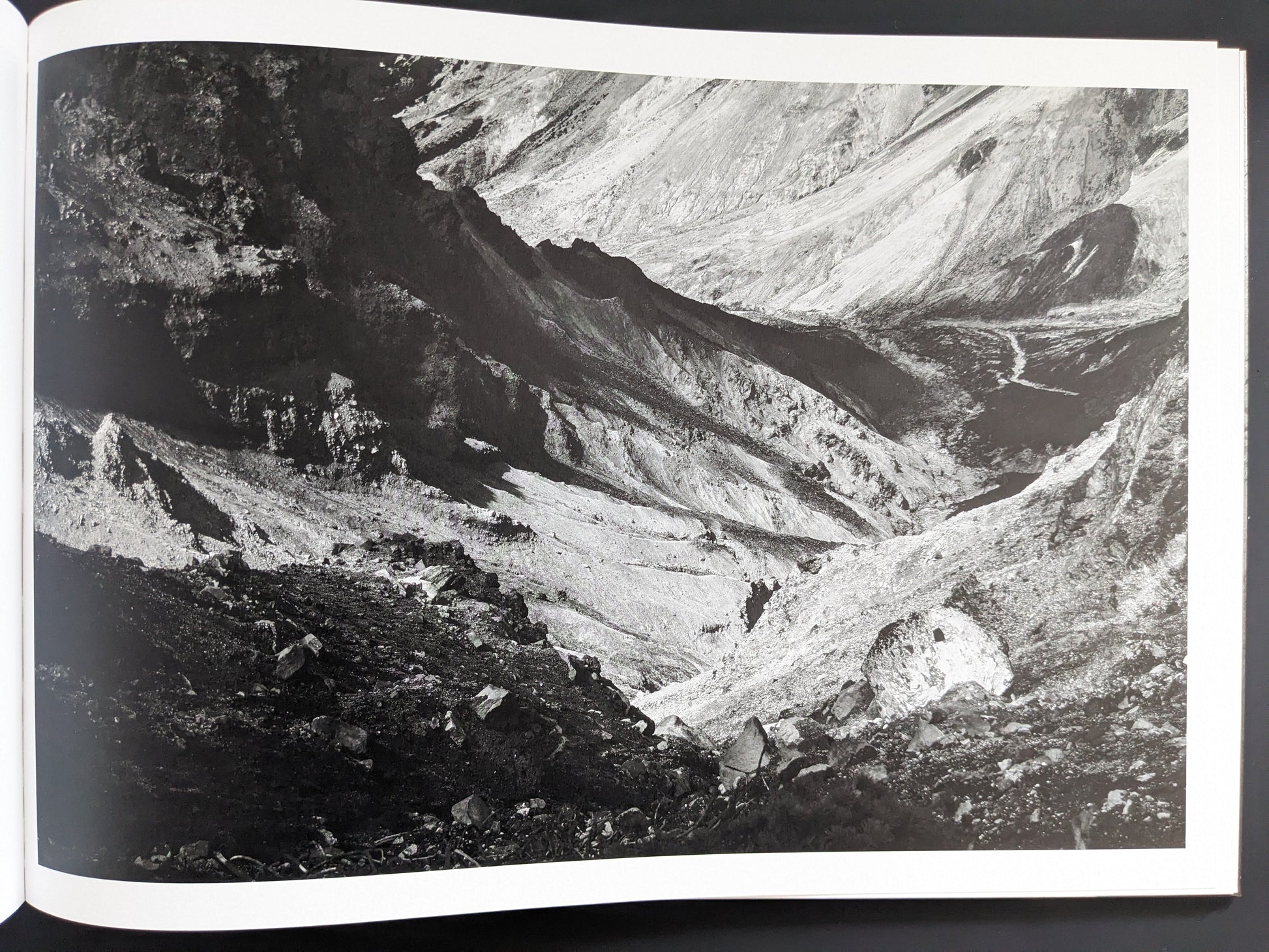 Rugged slope and rock formations in the mountains