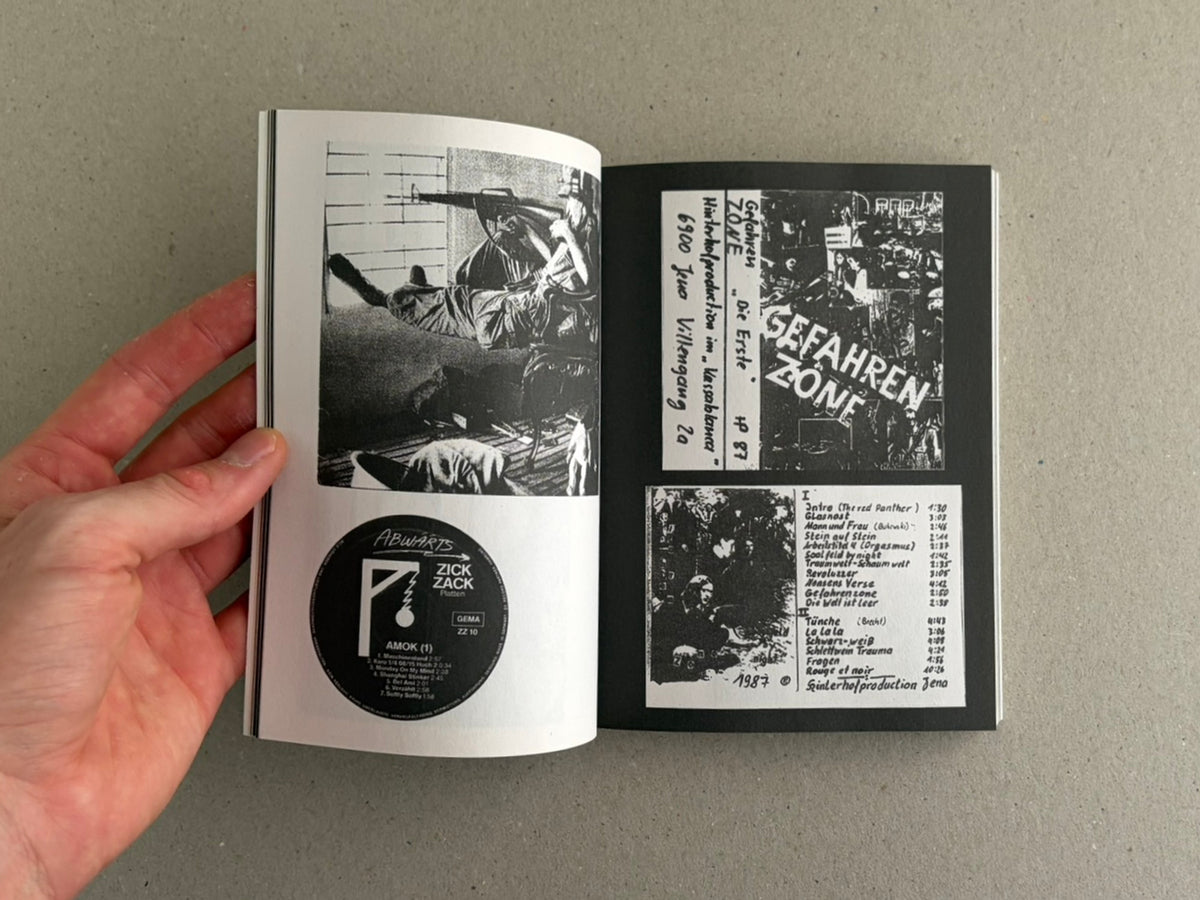 Open New Wave / Post-Punk Graphics (1980-2000) to interior pages showing black-and-white tape and vinyl graphics