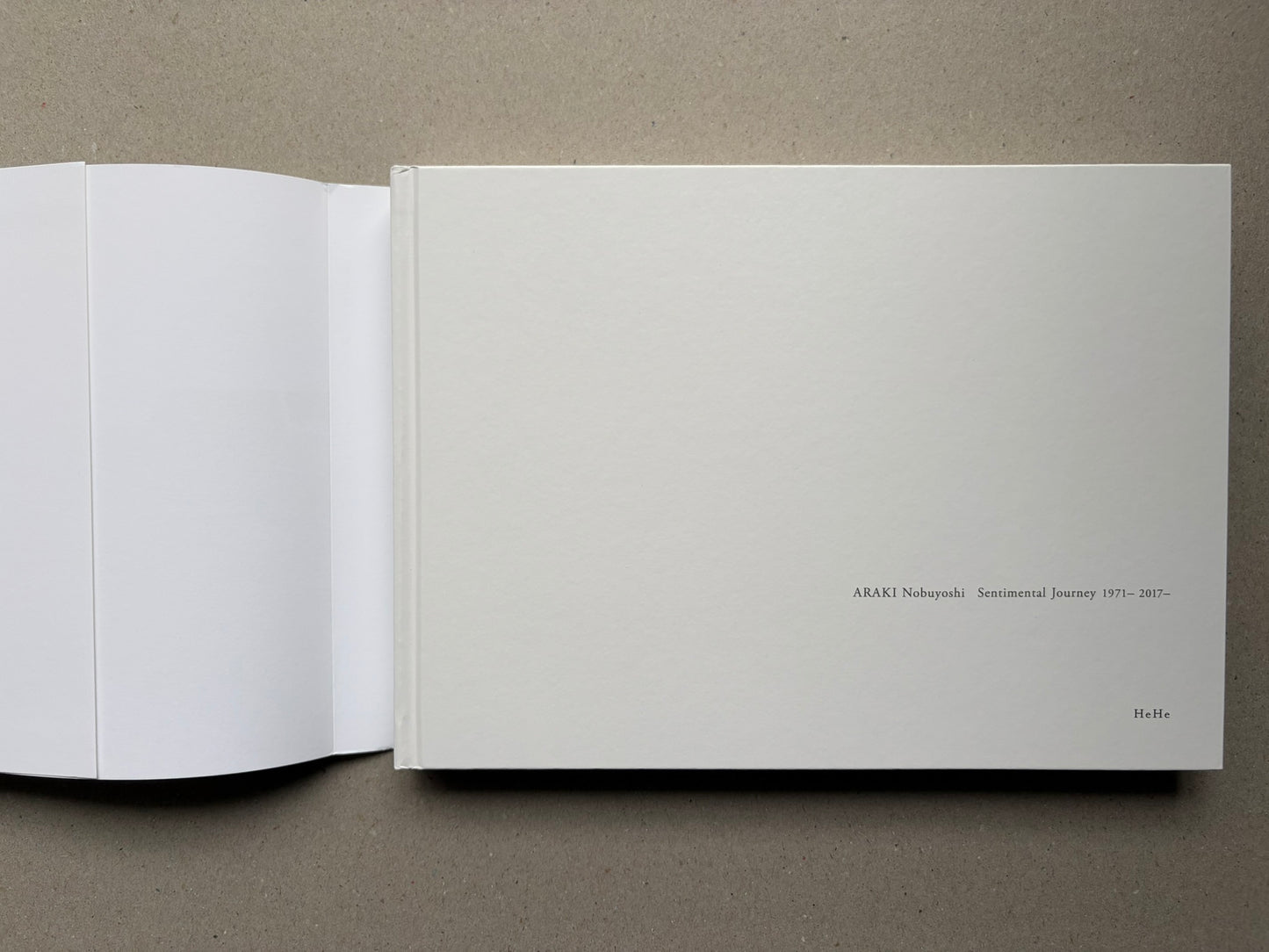 Nobuyoshi Araki, Sentimental Journey 1971–2017, open book showing the title page