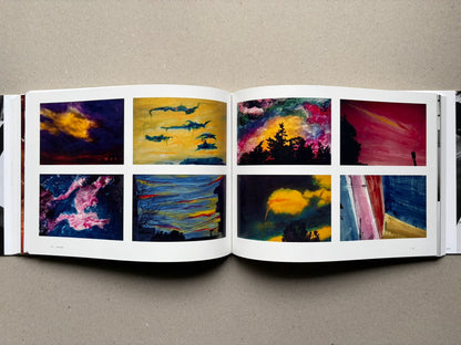 Nobuyoshi Araki, Sentimental Journey 1971–2017, open spread with black-and-white photographs and a city scene