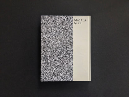 Back cover of Noise Graphics 1980–1990 with static pattern and Masala Noir imprint.