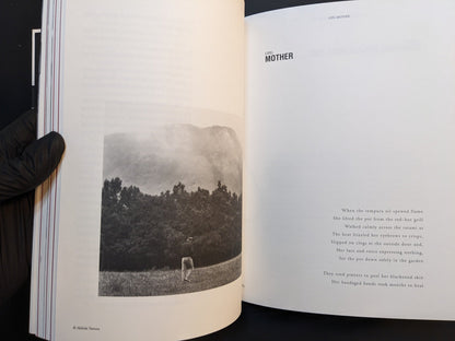 Chapter spread titled “Mother” with poem and small landscape image, from “On Kurosawa.”