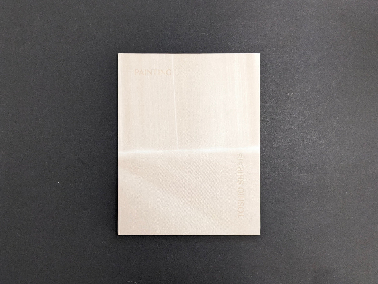 Front cover of Painting by Toshio Shibata, pale hardcover leporello with the title on the cover and spine.