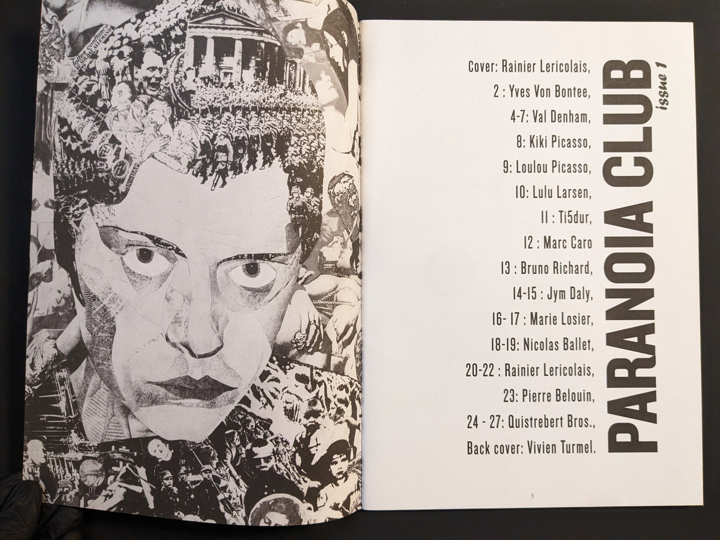 Inside page of the limited edition featuring the Paranoia Club zine.