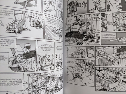 Narrative turns to scenes of pharmaceutical abuse, prosthetic bio-objects, and grotesque confinement of test subjects