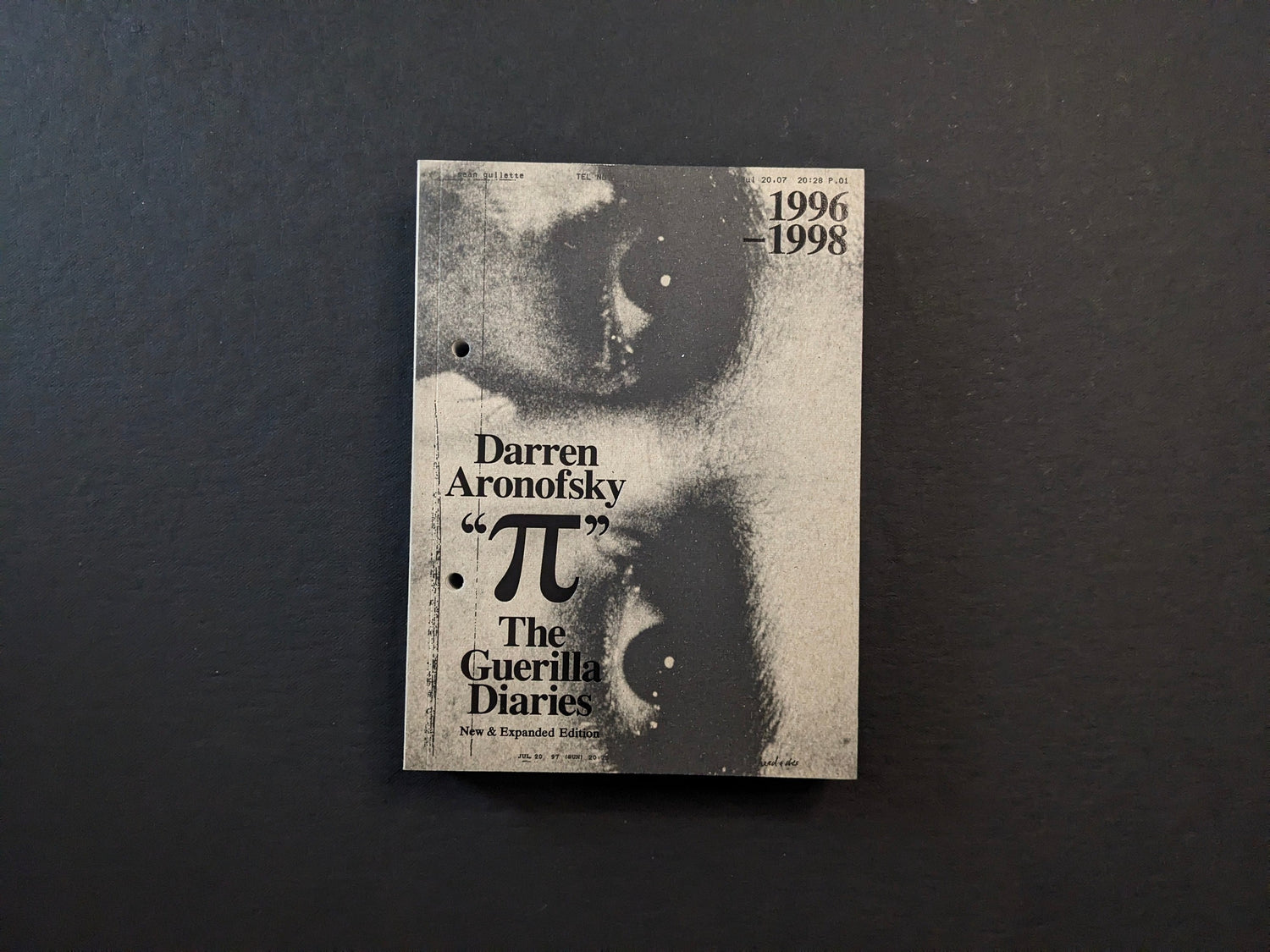Front cover of Pi: The Guerilla Diaries by Darren Aronofsky, published by A24 and MACK Books.