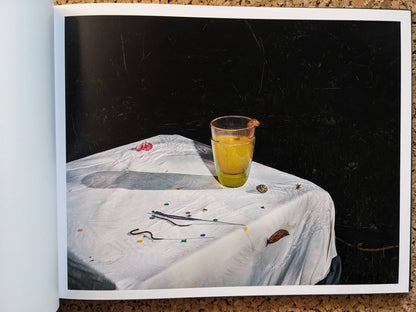 Interior spread from Plates I-XXXI, glass with yellow drink, snail on the rim, and a slug on a white tablecloth edge.