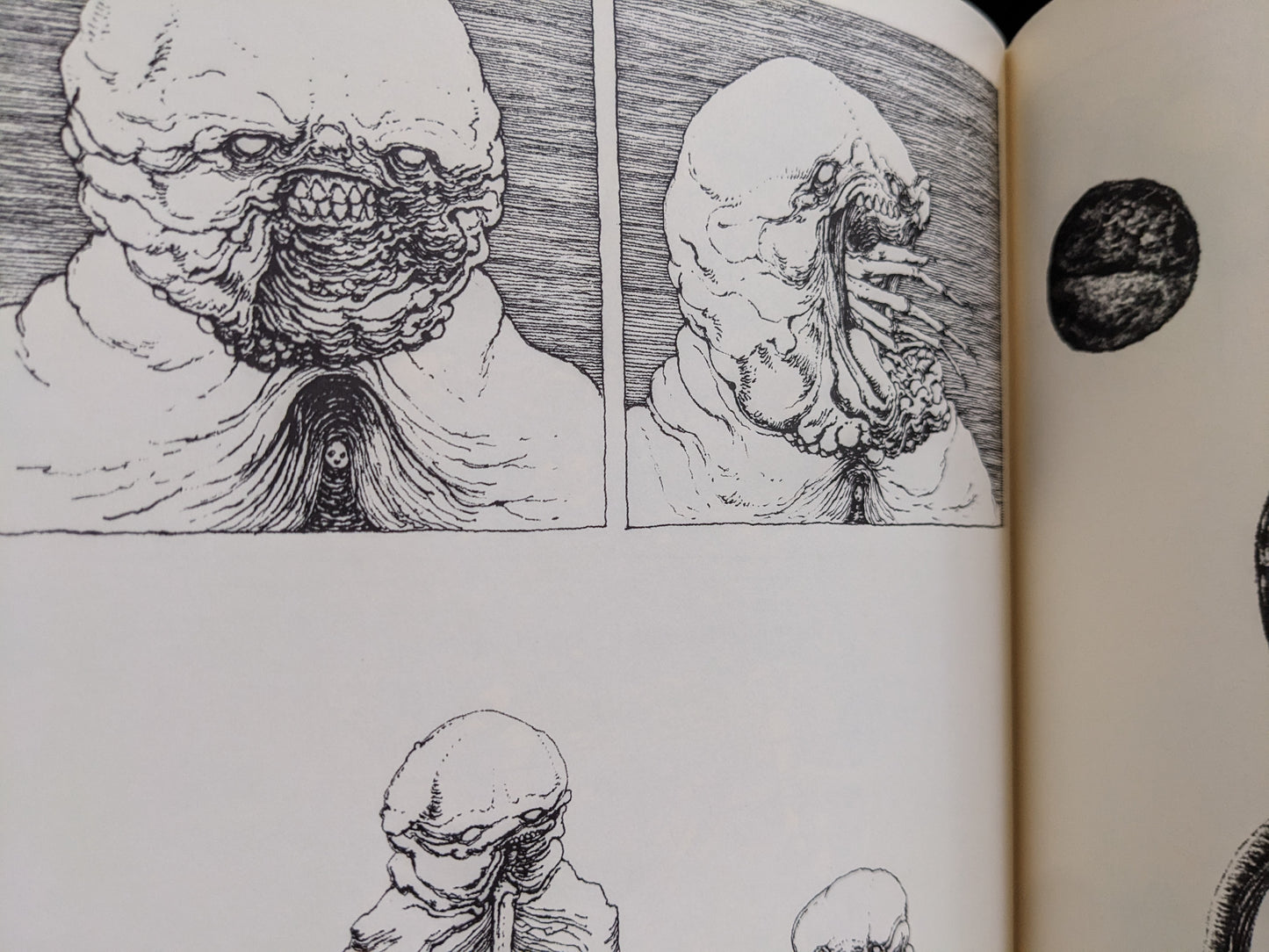 Close-up of a monstrous blob entity with an open mouth and dense texture.