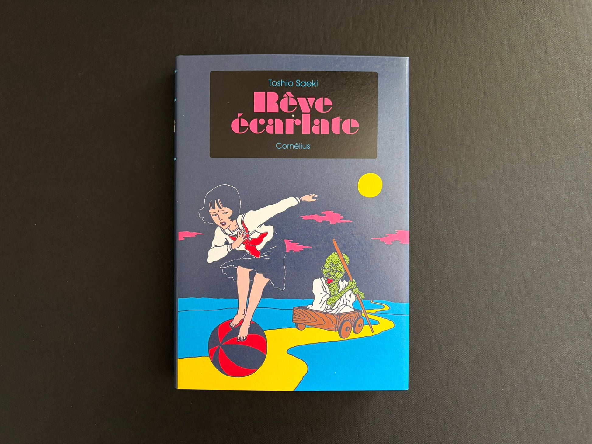 Rêve écarlate by Toshio Saeki, front cover on a dark background