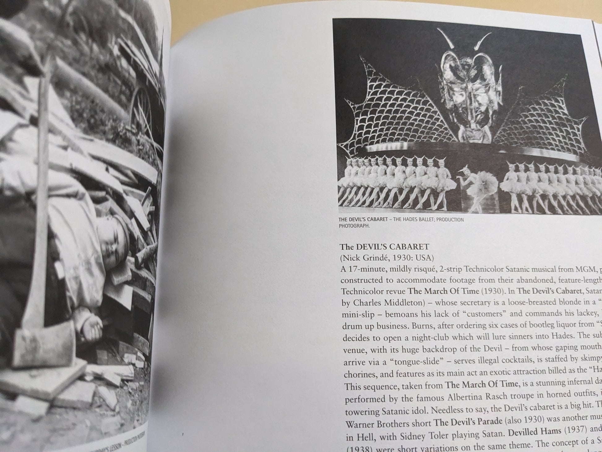 Layered infernal visions and theatrical depictions of Hell from early films, featured in 'Satanic Shadows'.