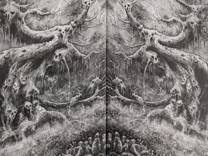 Black and white illustration of twisted tree roots – Scions of Voodoo
