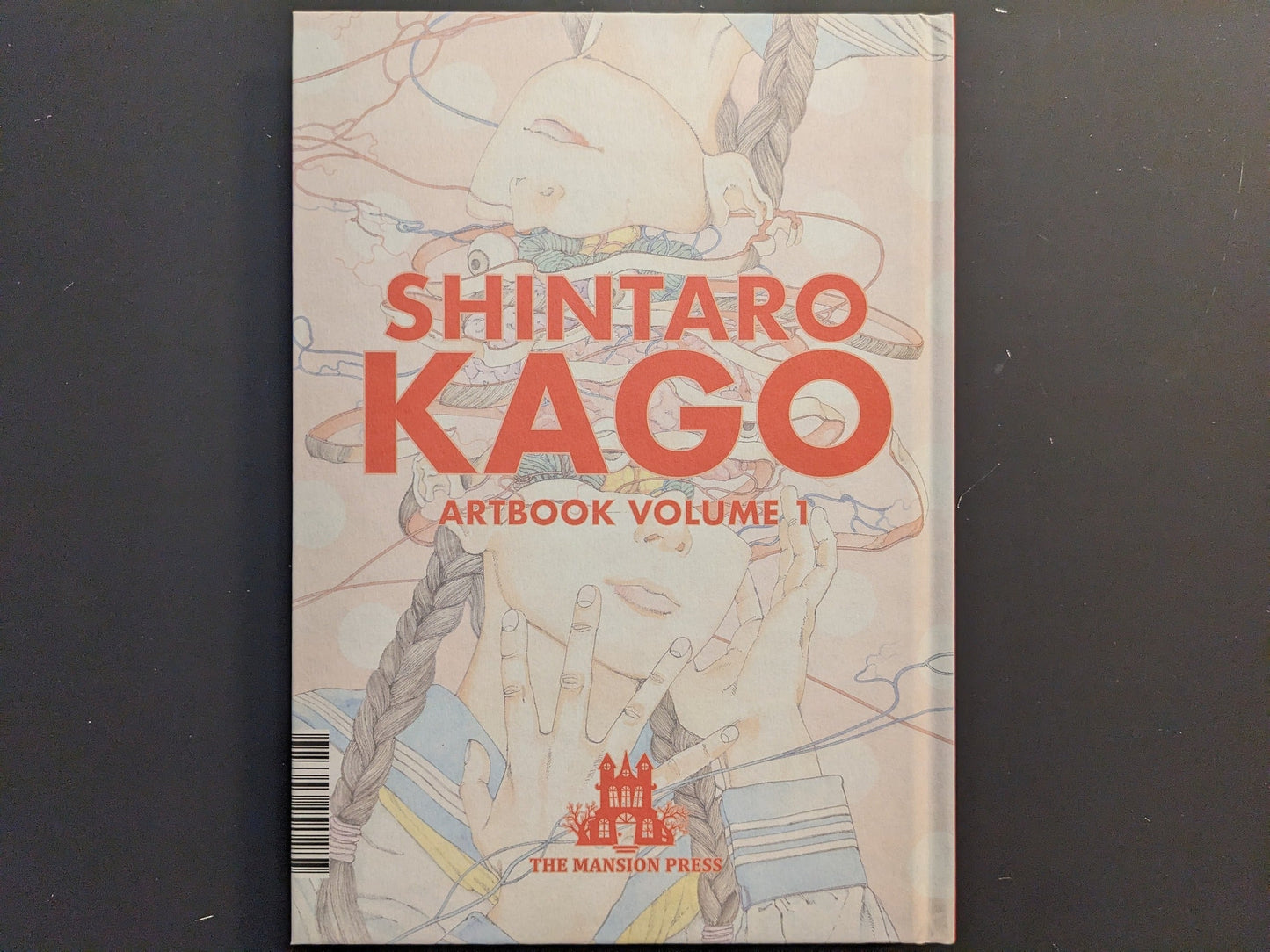 Back board of Shintaro Kago: Artbook Vol. 1 (Third Edition) with red title and The Mansion Press mark.